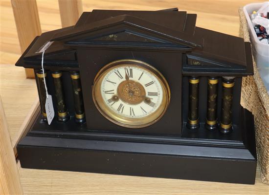 A black painted clock